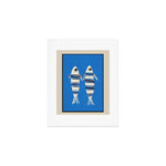 Minimal Fish on Blue Art Print Gallery Image 1