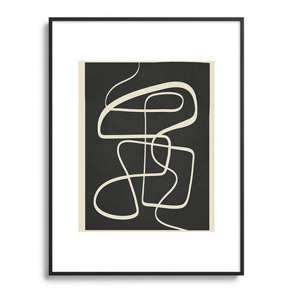 Modern Abstract Lines - Noir Framed Art Print Gallery Image 84