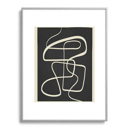 Modern Abstract Lines - Noir Framed Art Print Gallery Image 99