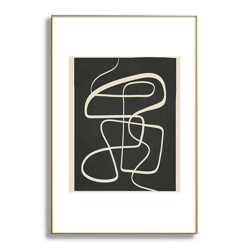 Modern Abstract Lines - Noir Framed Art Print Gallery Image 93