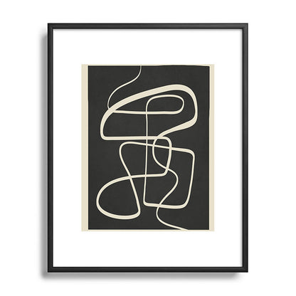 Modern Abstract Lines - Noir Framed Art Print Gallery Image 82