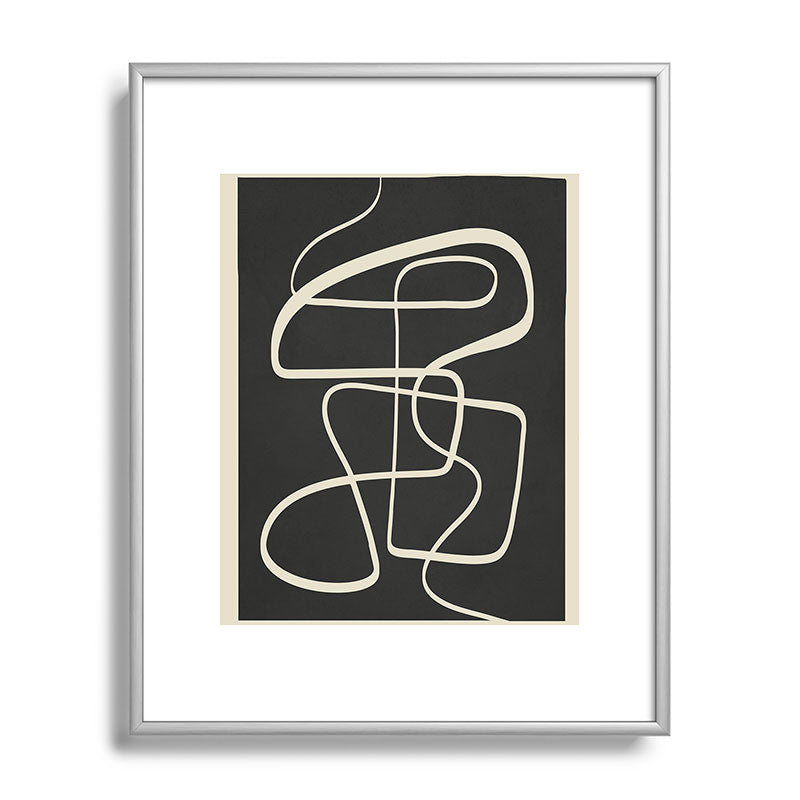 Modern Abstract Lines - Noir Framed Art Print Gallery Image 96