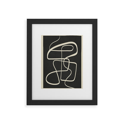 Modern Abstract Lines - Noir Framed Art Print Gallery Image 32