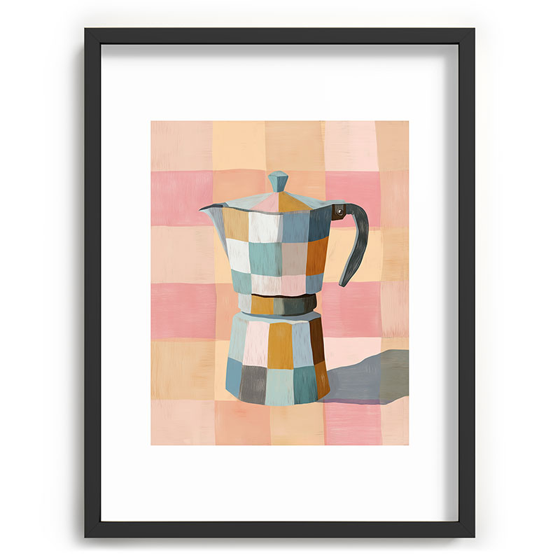 Patchwork Moka Pot Framed Art Print Gallery Image 60