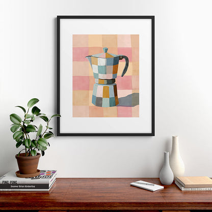 Patchwork Moka Pot Framed Art Print Gallery Image 7