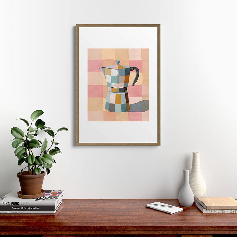Patchwork Moka Pot Framed Art Print Gallery Image 13