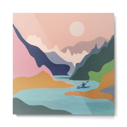 River Canyon Kayaking Metal Print Gallery Image 5