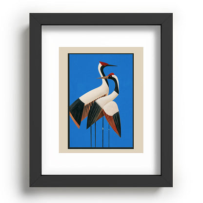 Stillness in Motion - Abstract Cranes in Blue Framed Art Print Gallery Image 58