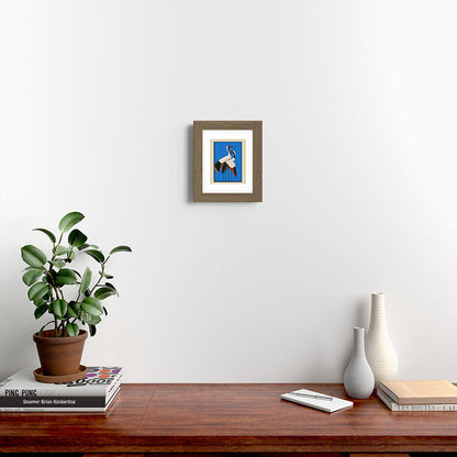 Stillness in Motion - Abstract Cranes in Blue Framed Art Print Gallery Image 36