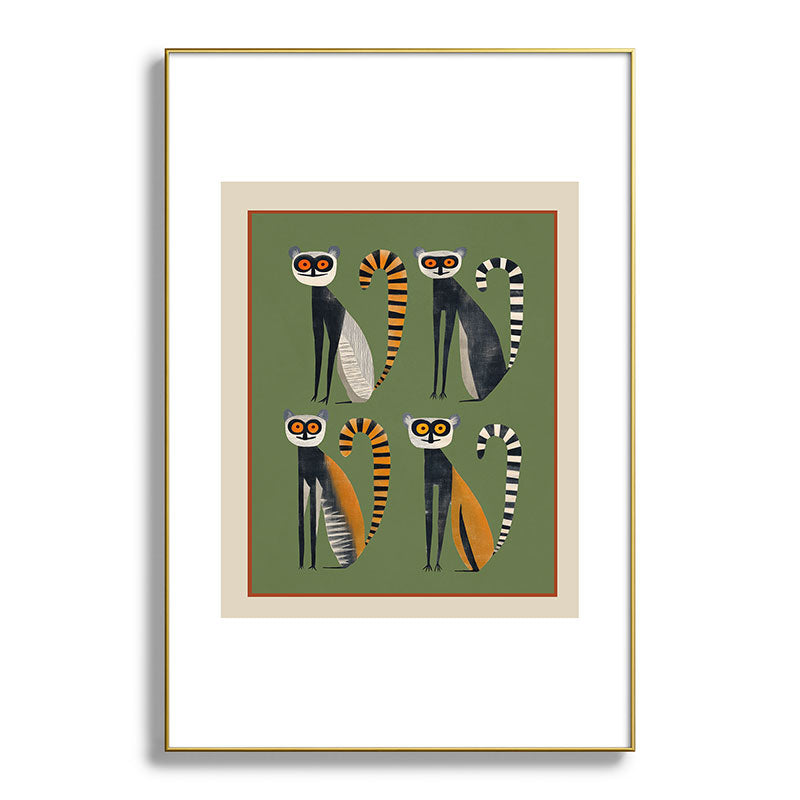 Striped Lemurs Framed Art Print Gallery Image 94