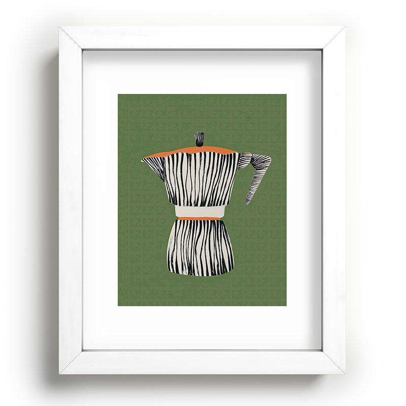 Zebra Moka in Olive Framed Art Print Gallery Image 76