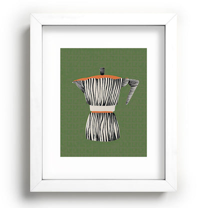 Zebra Moka in Olive Framed Art Print Gallery Image 76