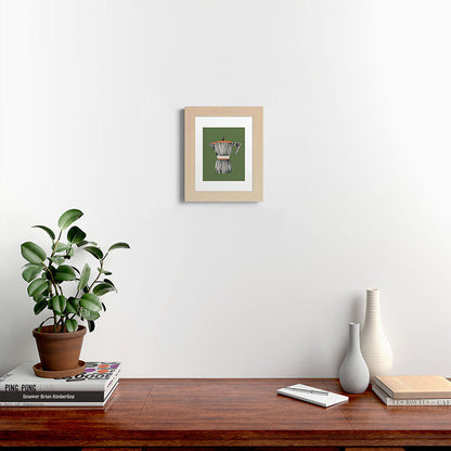 Zebra Moka in Olive Framed Art Print Gallery Image 44