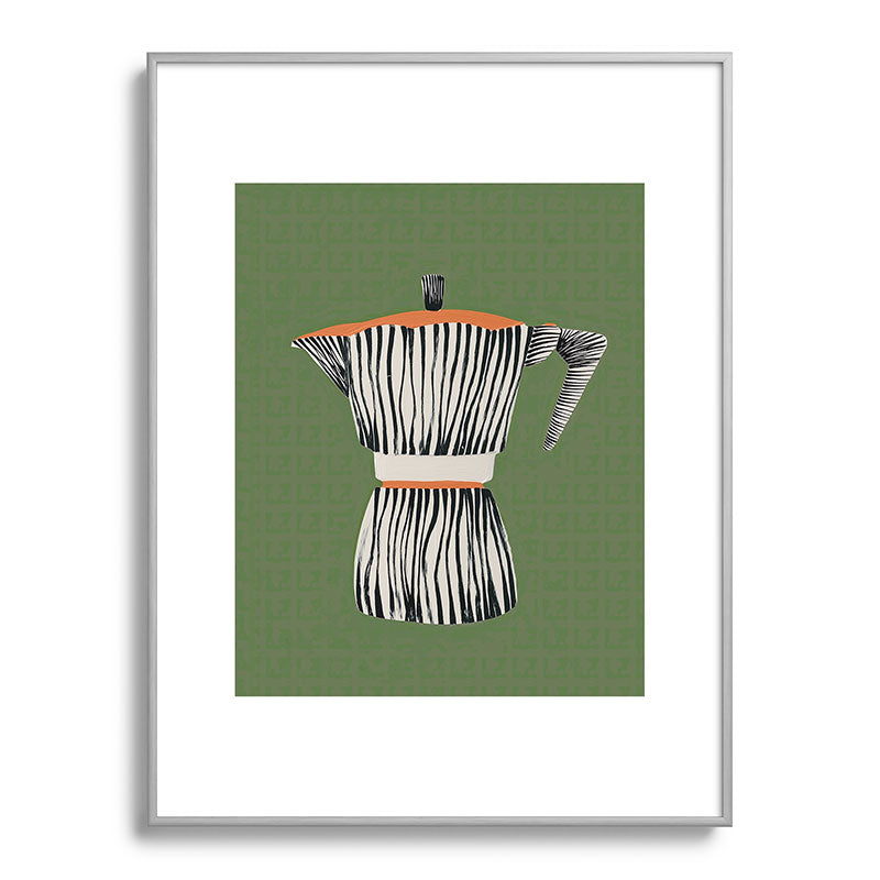 Zebra Moka in Olive Framed Art Print Gallery Image 98