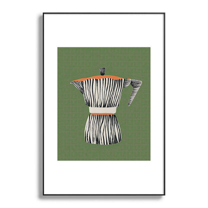 Zebra Moka in Olive Framed Art Print Gallery Image 87