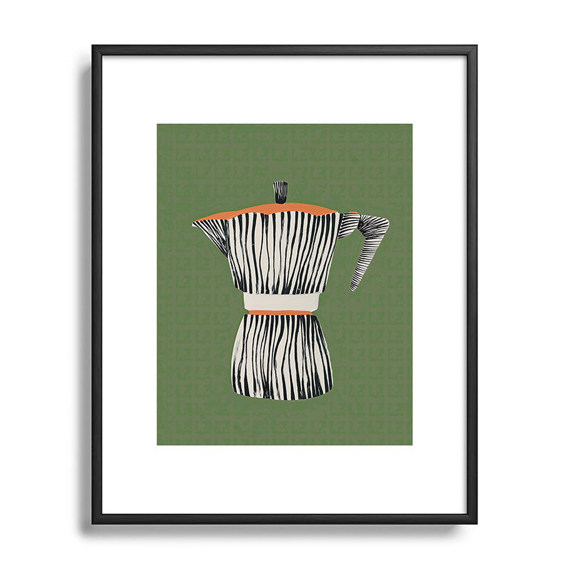 Zebra Moka in Olive Framed Art Print Gallery Image 82
