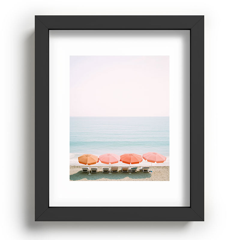 Beach Umbrella Pastel Minimalist AI Photography Framed Art Print Gallery Image 57