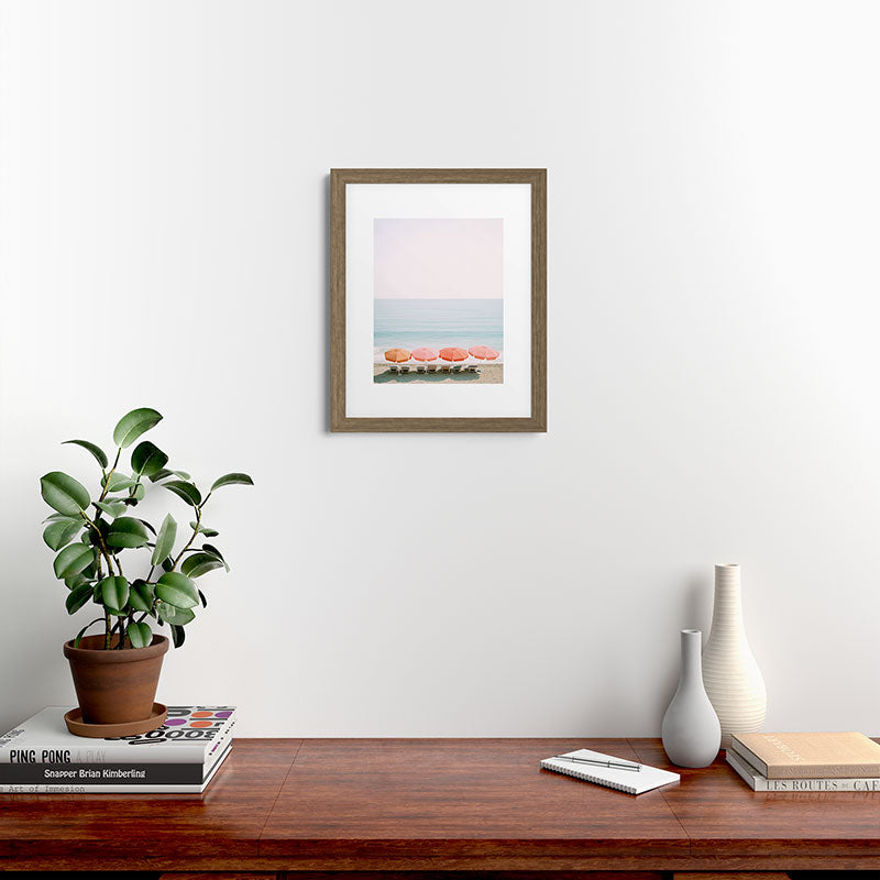 Beach Umbrella Pastel Minimalist AI Photography Framed Art Print Gallery Image 39