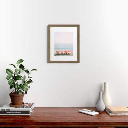 Beach Umbrella Pastel Minimalist AI Photography Framed Art Print Gallery Image 39