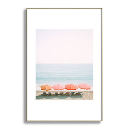 Beach Umbrella Pastel Minimalist AI Photography Framed Art Print Gallery Image 93