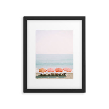 Beach Umbrella Pastel Minimalist AI Photography Framed Art Print Gallery Image 5