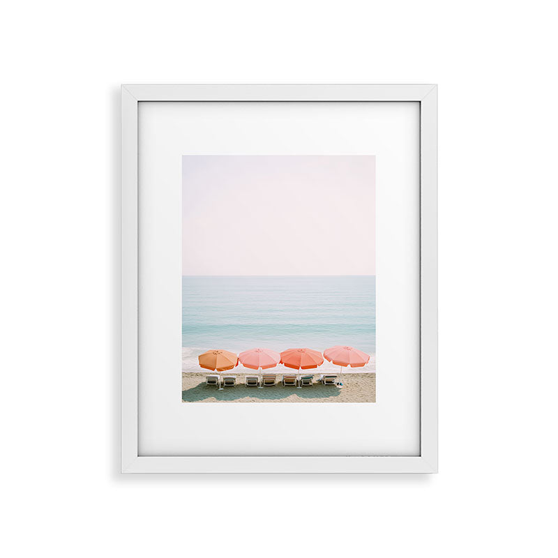 Beach Umbrella Pastel Minimalist AI Photography Framed Art Print Gallery Image 22