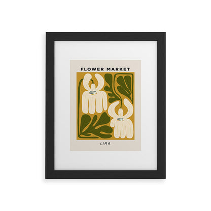 Flower Market Lima, Retro Eclectic Floral Print Framed Art Print Gallery Image 32