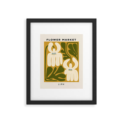 Flower Market Lima, Retro Eclectic Floral Print Framed Art Print Gallery Image 4