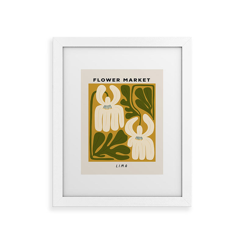 Flower Market Lima, Retro Eclectic Floral Print Framed Art Print Gallery Image 53