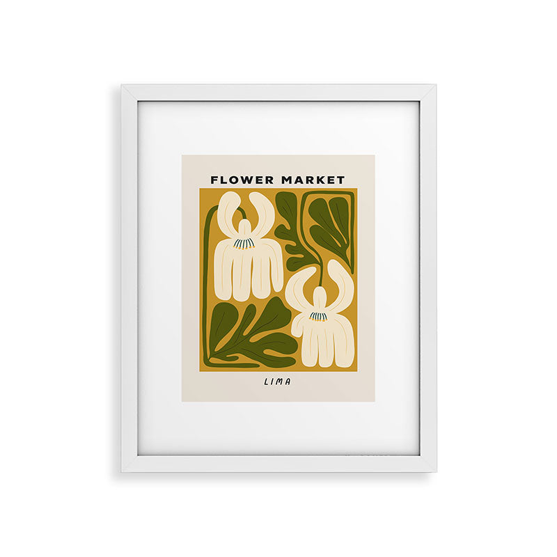 Flower Market Lima, Retro Eclectic Floral Print Framed Art Print Gallery Image 22