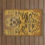 Tiger Rug I 19th Century Authentic Colorful Wild Animal Zoo Vintage Patterns Outdoor Rug Gallery Image 1