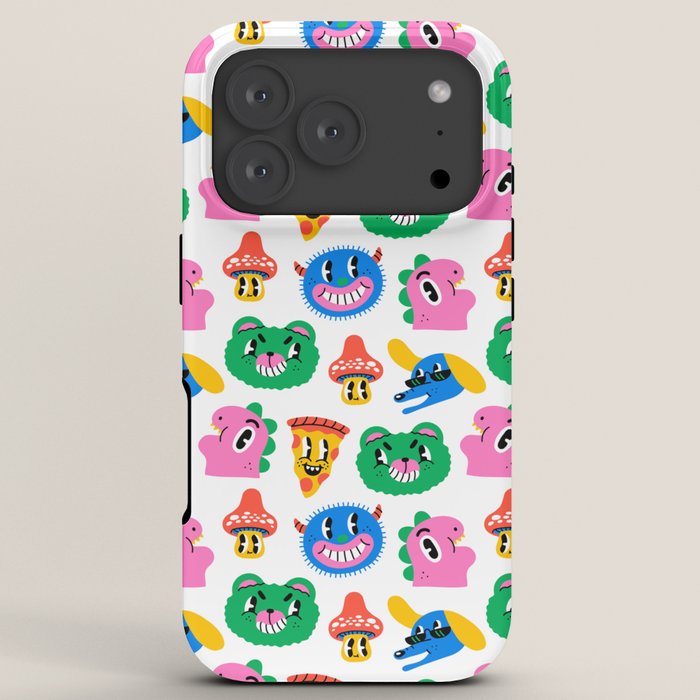 Funny retro cartoon character mascot pattern iPhone Case Gallery Image 7