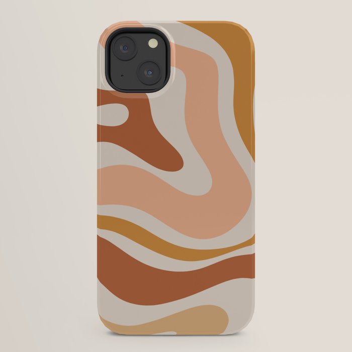 Modern Retro Liquid Swirl Abstract Square in Terracotta Earth Tones iPhone Case Gallery Image 22