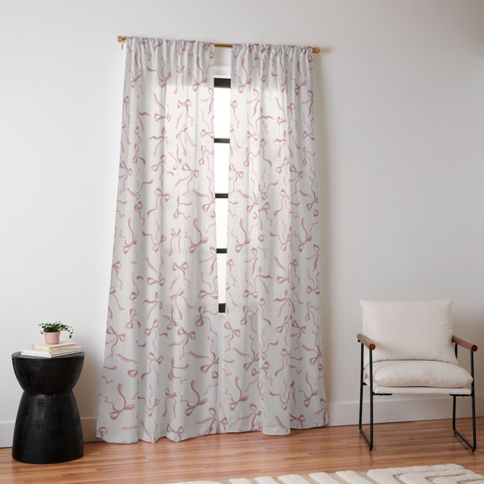 Coquette Pink Bows Window Curtain Gallery Image 14