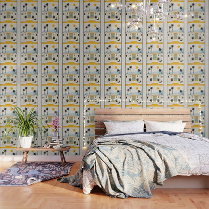 Palm Springs Home â Yellow & Blue Wallpaper Gallery Image 1