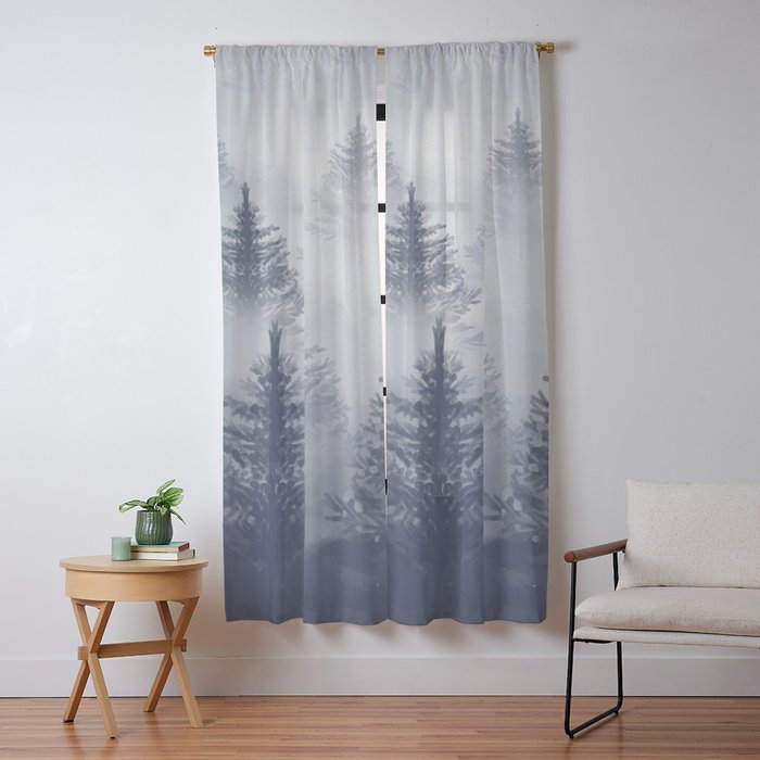 Foggy Forest 2 Window Curtain Gallery Image 13