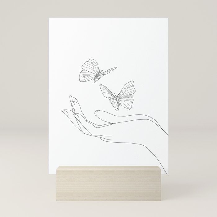 Butterflies on the Palm of the Hand Mini Art Print Gallery Image 5