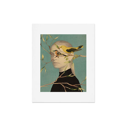 Woman and Birds Art Print Gallery Image 4