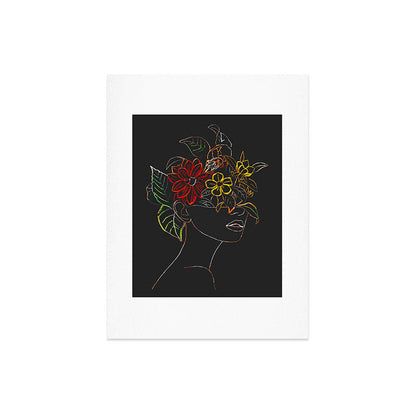 woman with flowers 8 Line Art Art Print Gallery Image 6