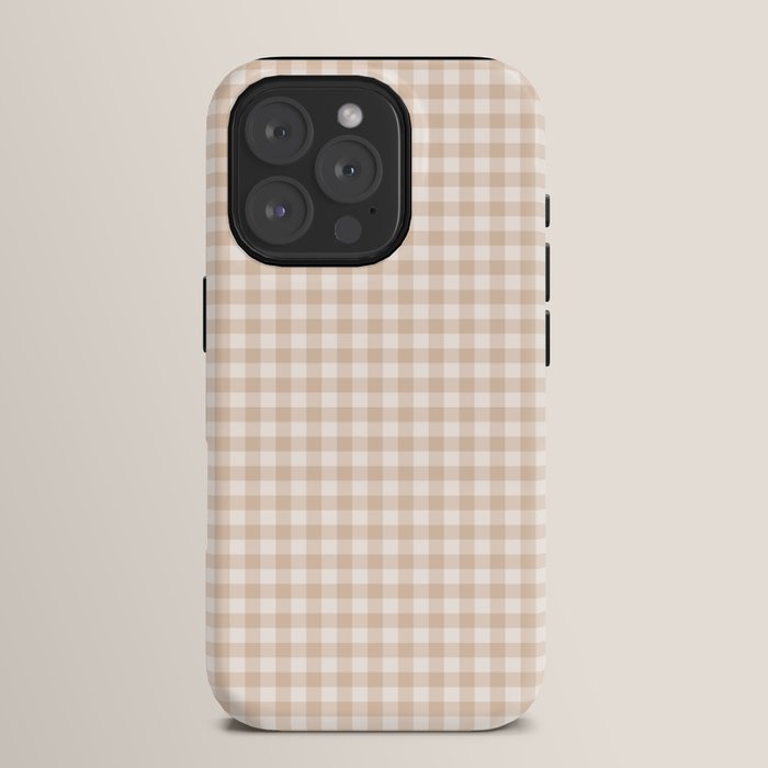Gingham Plaid Pattern - Warm Neutral Tan iPhone Case Gallery Image 15