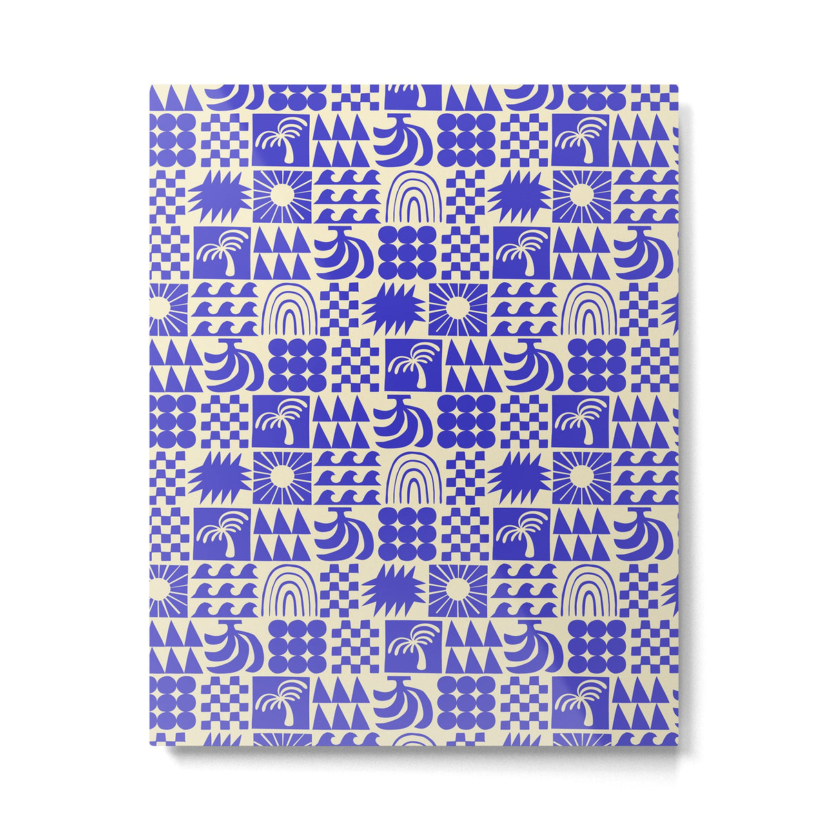 Abstract blue tropical mosaic art pattern Metal Print Gallery Image 3