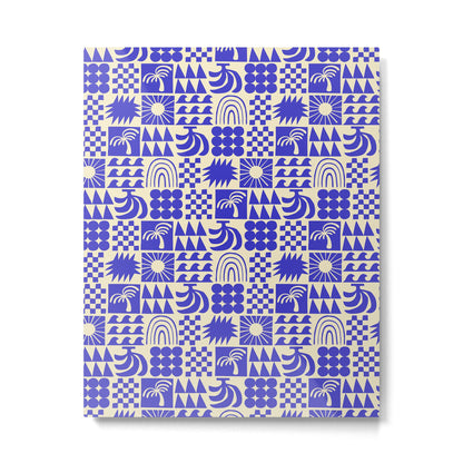 Abstract blue tropical mosaic art pattern Metal Print Gallery Image 3