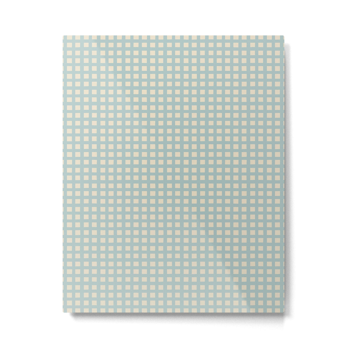Blue geometric gingham grid art pattern Metal Print Gallery Image 2