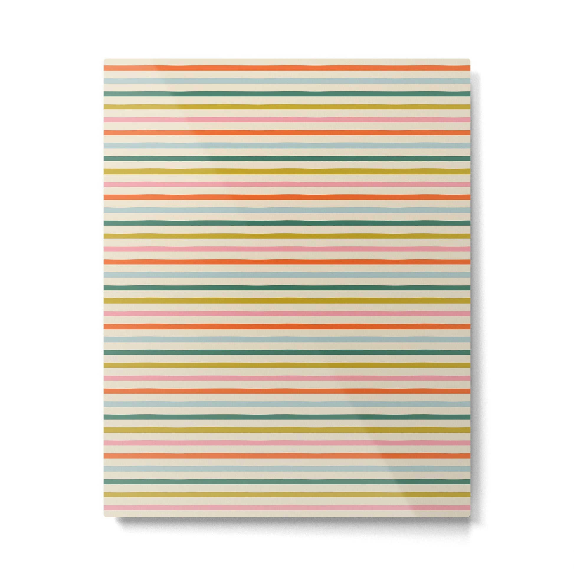 Colorful retro stripe line art pattern Metal Print Gallery Image 2
