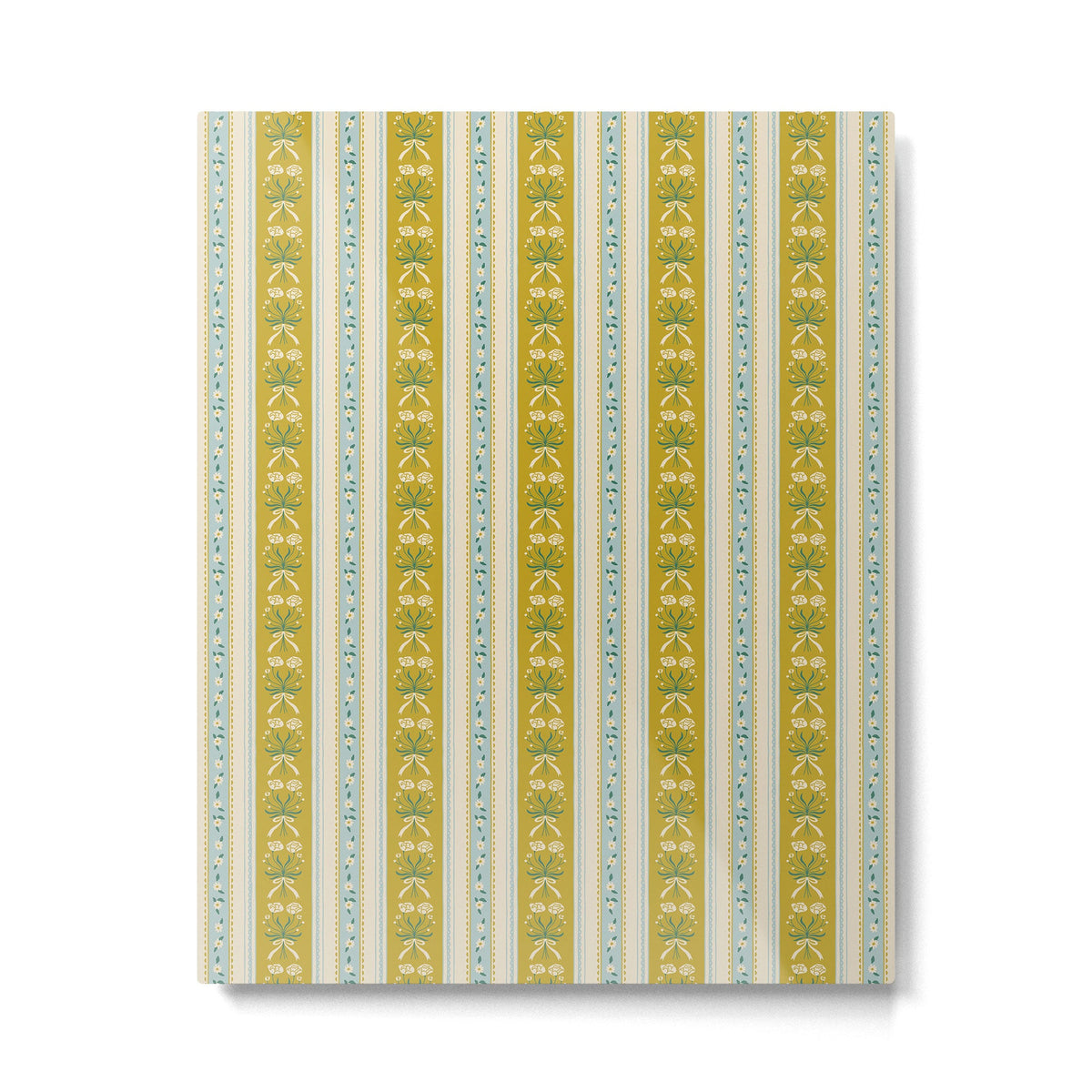 Vintage rose flower bouquet stripe art pattern Metal Print Gallery Image 2