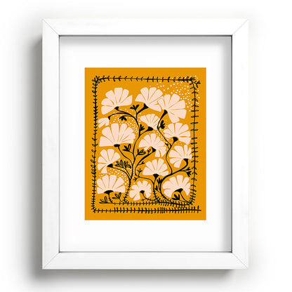 Ever blooming good vibes mustard yellow Framed Art Print Gallery Image 75