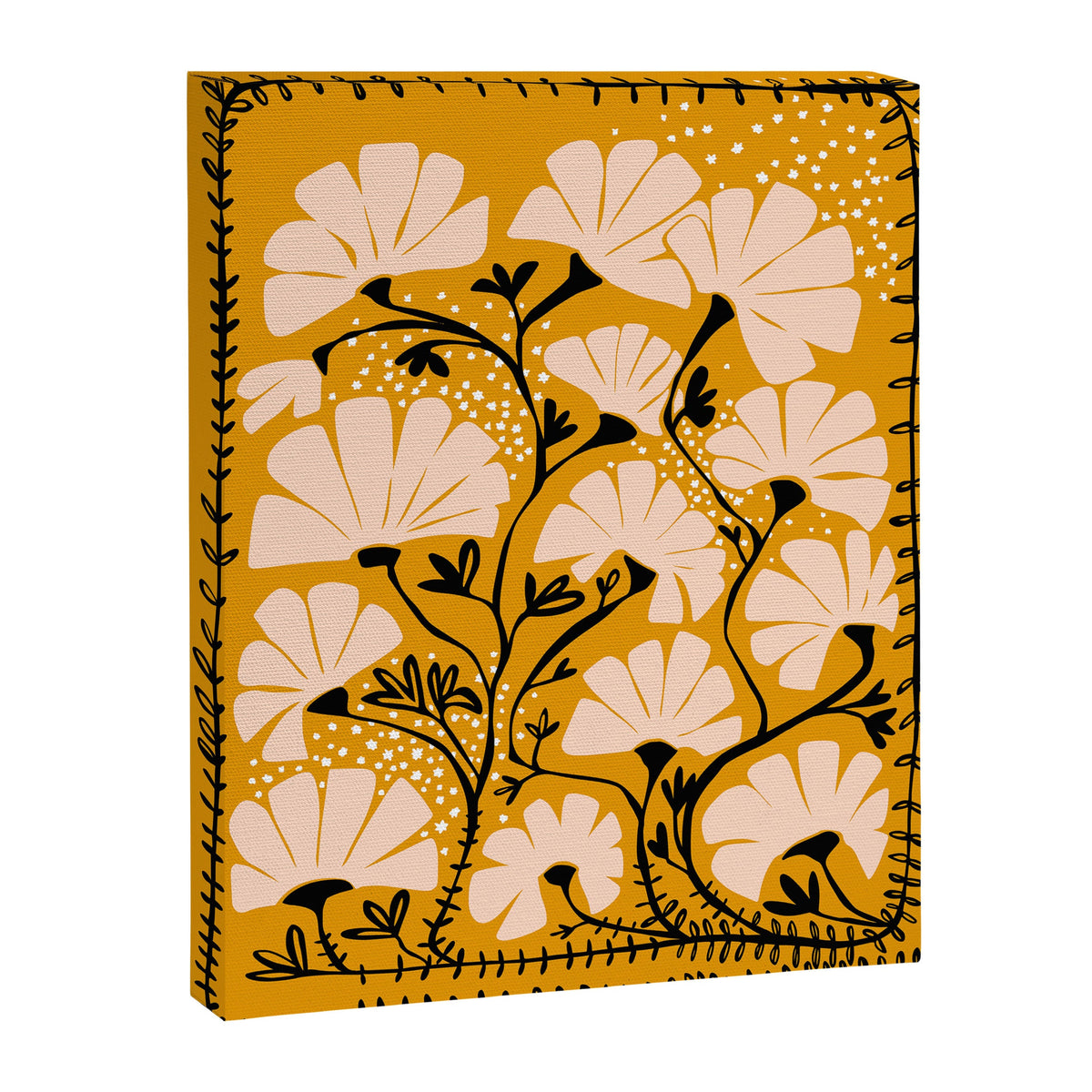 Ever blooming good vibes mustard yellow Canvas Print Gallery Image 4