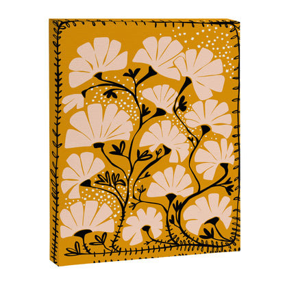 Ever blooming good vibes mustard yellow Canvas Print Gallery Image 4
