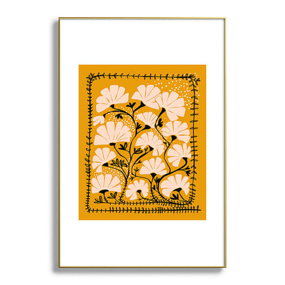 Ever blooming good vibes mustard yellow Framed Art Print Gallery Image 94
