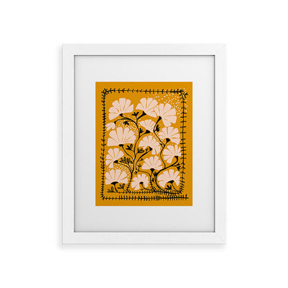 Ever blooming good vibes mustard yellow Framed Art Print Gallery Image 55